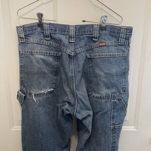 Wrangler Carpenter Jeans Men 34x34 Baggy Y2K Skate Grunge Work Wear‎ Distressed